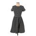 Peter Som For Design Nation Casual Dress - Fit & Flare: Black Stripes Dresses - Women's Size Small