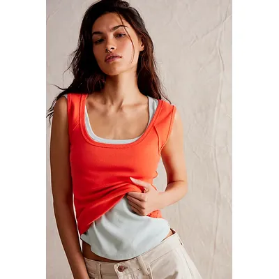 We The Free Hummingbird Tank Top at Free People in Radiant Watermelon, Size: XS