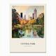 Central Park New York City 2 Vintage Cezanne Inspired Poster Canvas Print by Travel Poster Collection