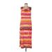Slinky Brand Casual Dress - Maxi: Red Print Dresses - Women's Size Large