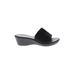 Aerosoles Sandals: Slip-on Wedge Casual Black Print Shoes - Women's Size 8 - Open Toe