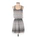 Express Casual Dress - Mini Scoop Neck Sleeveless: Gray Dresses - Women's Size X-Small