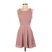 Sweet Rain Casual Dress - Mini: Pink Solid Dresses - Women's Size Small