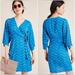 Anthropologie Dresses | Anthropologie Aryessa Janeiro Dolman Sleeve Printed Blue Wrap Dress Printed Sz10 | Color: Blue/Green | Size: 10