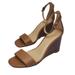 Michael Kors Shoes | Michael Kors Sandal Shoe Wedge 3.25" Heel Ankle Strap Brown Leather Women's 7.5 | Color: Brown | Size: 7.5