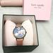 Kate Spade Accessories | Kate Spade Going Places Europe Map Metro Watch Blue Map Dial Pink Leather Band | Color: Blue/Pink | Size: Os
