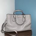 Michael Kors Bags | Michael Kors Women’s Gray Multi Pocket Leather Crossbody Bag L70-14 | Color: Gray/White | Size: Os