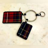 Burberry Accessories | Burberry Brushed Silver Key Ring With Plaid Card Case And Coin Purse | Color: Green/Red | Size: Os