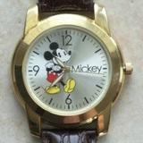 Disney Accessories | - Disney Mickey Mouse Stainless Steel Watch Silver D | Color: Brown/Silver | Size: Band 8.5"
