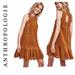 Anthropologie Dresses | Anthropologie Maeve Amis Lace Boho Dress Size 4 Brown Velvet Mini Sleeveless | Color: Brown/Orange | Size: 4