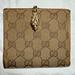 Gucci Bags | Gucci Beige Gg Canvas And Leather Gold Metal Dragon Head Flap Wallet - Authentic | Color: Brown | Size: Os