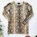 J. Crew Sweaters | J. Crew Snake Print Merino Wool Tippi Sweater Round Neck Bracelet Sleeve Size Xs | Color: Brown/Cream | Size: Xs