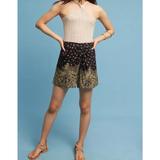 Anthropologie Shorts | Anthropologie Hei Hei Luna Shorts Women Small Black Gold Paisley Linen Blend | Color: Black/Tan | Size: S