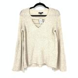 American Eagle Outfitters Sweaters | American Eagle Women's Sz S Lace Detail Bell Sleeve Sweater Crew Neck Light Tan | Color: Tan | Size: S