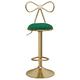 Metal Bar Chair 360° Swivel Adjustable Barstools for Bistro Counter Office Reception Stool with Backrest and Gold Footrest, 5 Color(Color:Green)