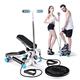 Steppers for Exercise, Mini Stepper Machine with Display, Step Exercise Machine with Resistance Bands for Home Workout, Up Down Swing Twist Stepper for Leg Arm Full Body Trainer Efficency