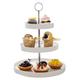 Sweese 734.101 3-Tier Porcelain Cupcake Stand, Tiered Dessert Stand, Cake Stand - White Porcelain Round Plates for Tea Party Wedding Baby Shower Buffet Server