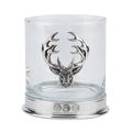 BRAW CLANS TARTANS Whisky Glass with Handcrafted Pewter Base and Stag Design Design - Handmade Crystal, Apt for Single Malt, Presented in Gift Box, Iconic Touchmark