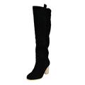 Boots Booties Boots Chunky Retro For Women Women's Boots Shoes Knee-Hign Heel women's boots Thigh High Boots Leather for Women No Heel (Black, 7)