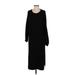 Line & Dot Casual Dress - Sweater Dress: Black Dresses - Women's Size Small