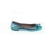 Pretty Ballerinas Flats: Teal Shoes - Women's Size 39 - Round Toe