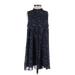 BCBGeneration Casual Dress - Mini Mock Sleeveless: Blue Dresses - Women's Size 2X-Small