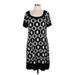 DressBarn Casual Dress - Mini Scoop Neck Short sleeves: Black Color Block Dresses - Women's Size Large