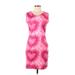 Shein Casual Dress - Party Scoop Neck Sleeveless: Pink Tie-dye Dresses - Women's Size Large