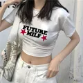 Future Milf Star-Crop Top pour Femme Streetwear Harajuku Tee Outfits Summer Sexy Party Crop T