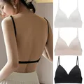 Soutien-gorge push-up à dos bas pour femme lingerie confortable sous-vêtements sans fil bralette