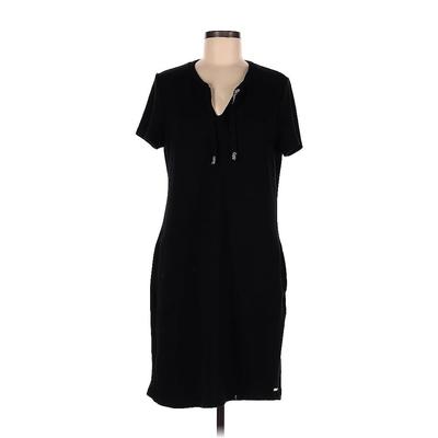 Calvin Klein Casual Dress - Sheath Crew Neck Short Sleeve: Black Solid Dresses - Women's Size Medium