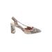 AGL Heels: Slingback Chunky Heel Cocktail Party Ivory Shoes - Women's Size 36.5 - Pointed Toe