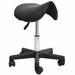 Inbox Zero Mahkyla Rolling Saddle Stool, Swivel Salon Chair, Ergonomic Faux Leather Stool, Adjustable Height /Faux leather in Black | Wayfair