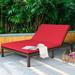 Latitude Run® Eckford Outdoor PE Rattan, Steel Chaise Lounge - 2-Person Metal/Wicker/Rattan in Red | Wayfair 13431C0F916D4397B98808AEB2FD5491