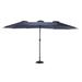 Arlmont & Co. Seresa 178.35" x 105.12" Rectangular Beach Umbrella Metal in Blue/Navy | 100.39 H x 178.35 W x 105.12 D in | Wayfair