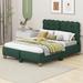Red Barrel Studio® Upholstered Platform Bed w/ Support Legs Upholstered, Wood in Green | 38.2 H x 55.9 W x 76.8 D in | Wayfair