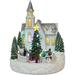 The Holiday Aisle® 13.78”H Animated Snowy White Church (Moving Tree) - LED, 8 Music, Adapter - Hand-Painted in Brown/Gray/Green | Wayfair