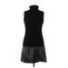 Bailey 44 Casual Dress - DropWaist Turtleneck Sleeveless: Black Print Dresses - Women's Size Medium