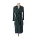 Simply Vera Vera Wang Cocktail Dress - Shirtdress: Teal Argyle Dresses - Women's Size Small