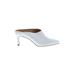 Banana Republic Mule/Clog: Slip-on Stiletto Cocktail Party White Solid Shoes - Women's Size 7 - Pointed Toe
