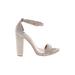 Steve Madden Heels: Gray Shoes - Women's Size 6 - Open Toe