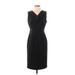 Calvin Klein Casual Dress - Sheath V Neck Sleeveless: Black Solid Dresses - Women's Size 2