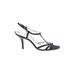 Nina Heels: Black Solid Shoes - Women's Size 8 - Open Toe