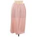 San Remo by Laura Knits Casual Midi Skirt Long: Pink Solid Bottoms - Women's Size Medium