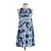 Arizona Jean Company Casual Dress - A-Line Crew Neck Sleeveless: Blue Tie-dye Dresses - Women's Size Medium