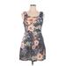 Three Pink Hearts Trixxi Casual Dress - A-Line Scoop Neck Sleeveless: Blue Floral Dresses - New - Women's Size X-Large