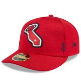 Men's New Era Red Los Angeles Angels 2024 Clubhouse Low Profile 59FIFTY Fitted Hat