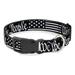 TiaGOC Dog Collar Plastic Clip Flag We The People Black White 13 to 18 Inches 1.5 Inch Wide