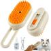 Spray Cat Brush 150mAh Rechargeable Cat Steamy Brush with Water Tank and 20ml Free Wash Liquid Portable Cat Steam Brush Comfortable Cat Grooming Brush with Soft Silicone Comb Teeth for Massage