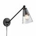 1 Light Swingarm Wall Sconce in Farmhouse Style-9.25 inches Tall and 5.5 inches Wide-Matte Black Finish Bailey Street Home 2499-Bel-4965688